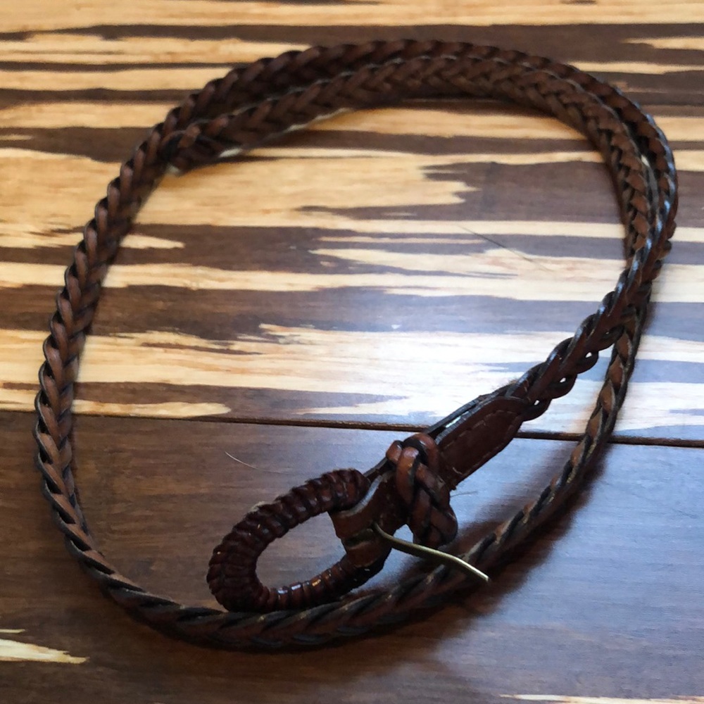 Brown braided belt